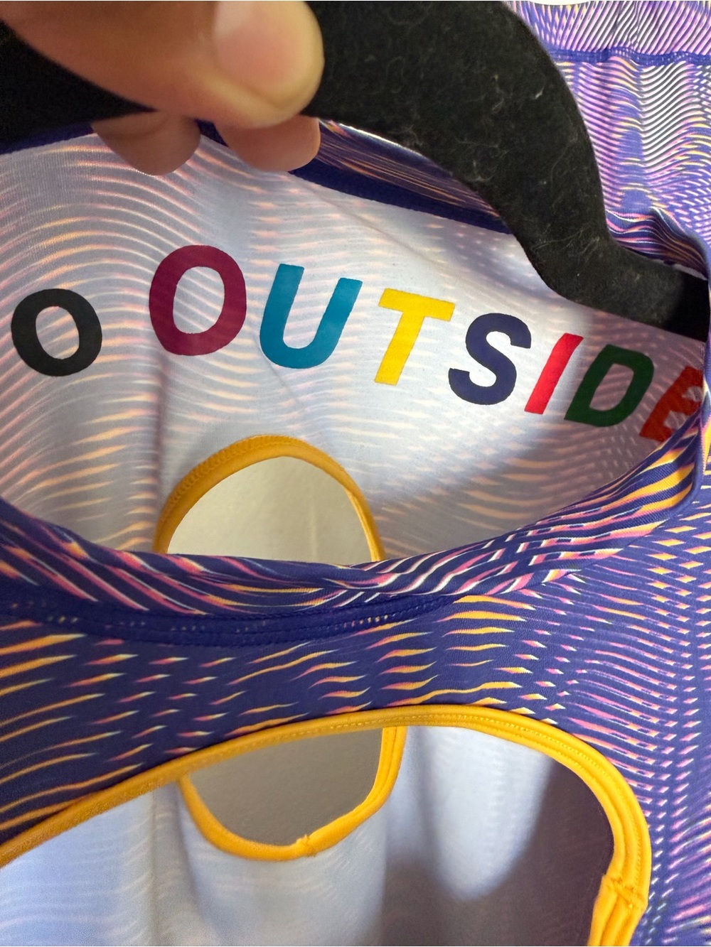 KKCo Outside Purple Abstract Cutout Activewear Set Size M Recycled Nylon - Picture 8 of 14